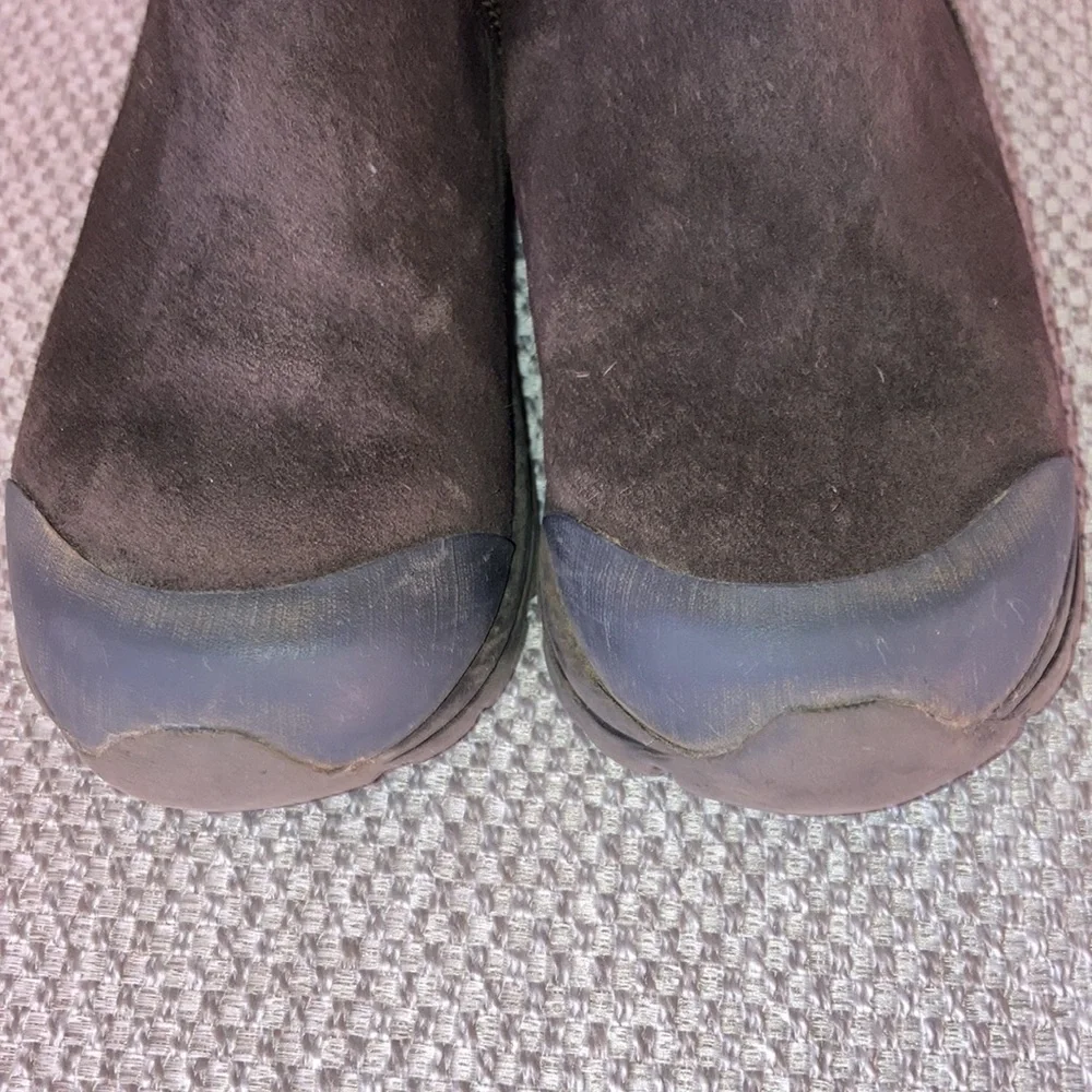 LANDS END All Weather Zip Pull On Suede Leather Toddler Boots Brown Size 11